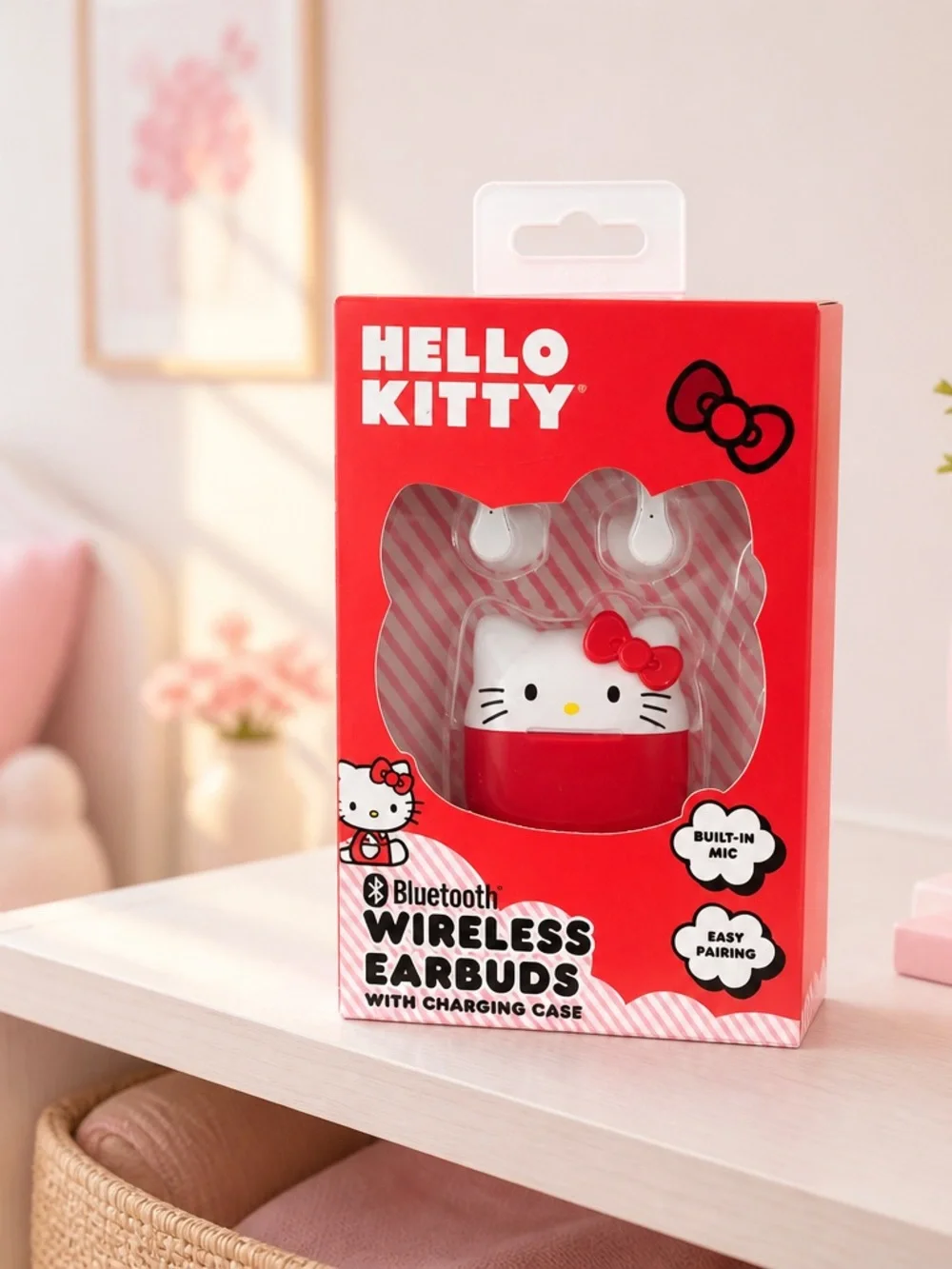 Hello Kitty Bluetooth Wireless Earbuds with Charging Case